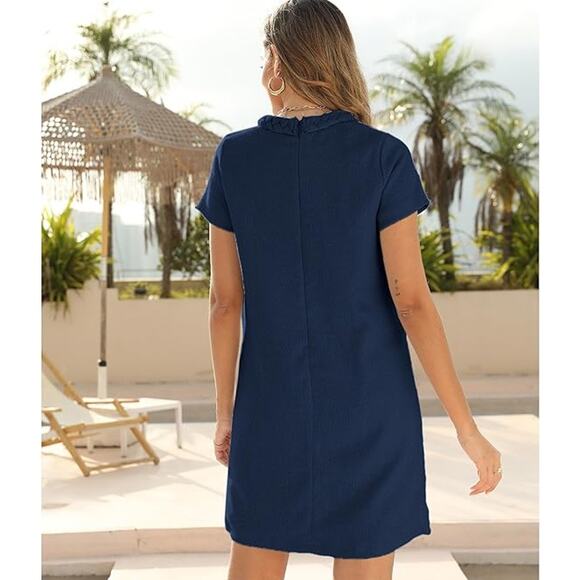 NWT SeeLuNa Women Mini Skirt Causal Dress - Navy, XL - Picture 2 of 5